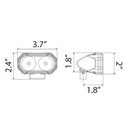 10W Universal LED Work Light – 93mm L (2 x 5W LED, 0.9A) – Amber - Image 3
